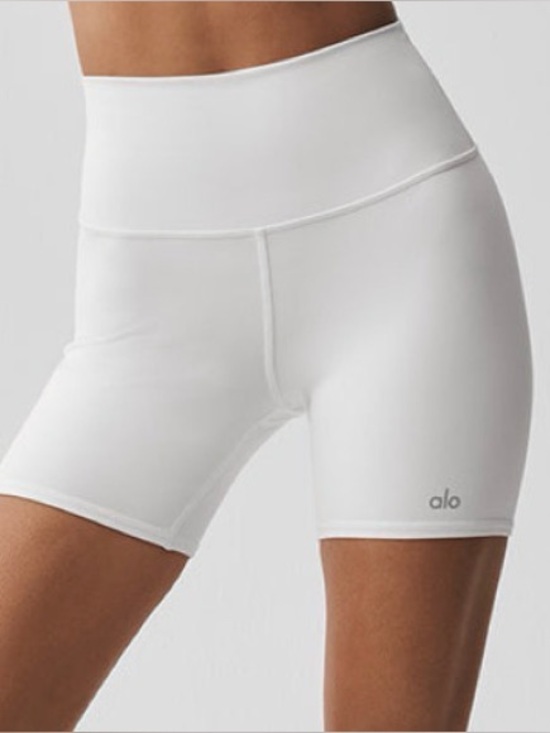 ALO Yoga Pants - ALO Yoga White High-Waist Bike Shorts